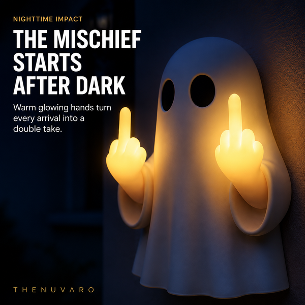 Light-Up Rude Ghost Wall Decor – Funny Halloween Porch Decoration