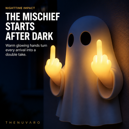 Light-Up Rude Ghost Wall Decor – Funny Halloween Porch Decoration