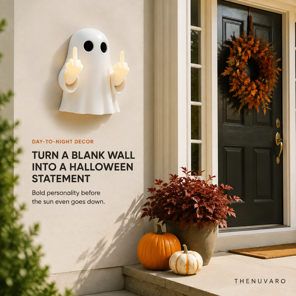 Light-Up Rude Ghost Wall Decor – Funny Halloween Porch Decoration