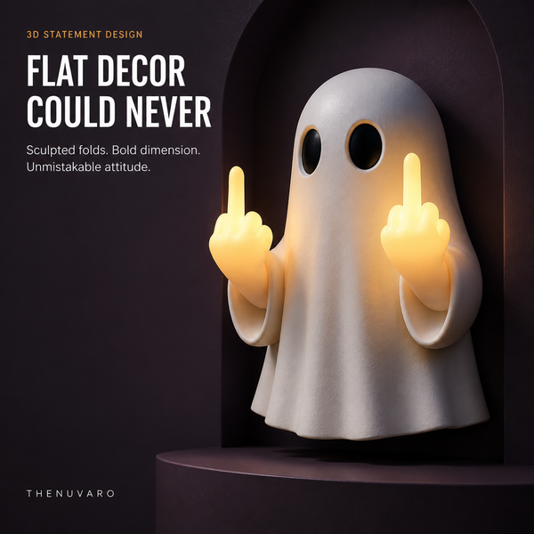 Light-Up Rude Ghost Wall Decor – Funny Halloween Porch Decoration