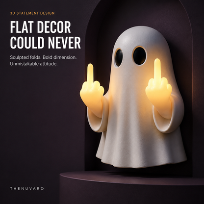 Light-Up Rude Ghost Wall Decor – Funny Halloween Porch Decoration