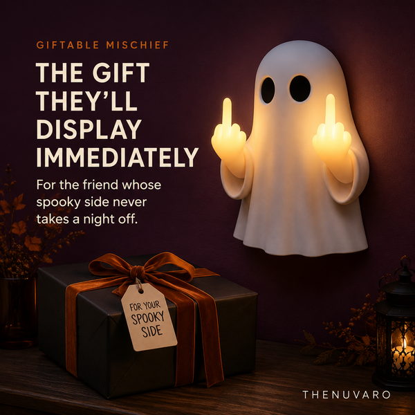 Light-Up Rude Ghost Wall Decor – Funny Halloween Porch Decoration