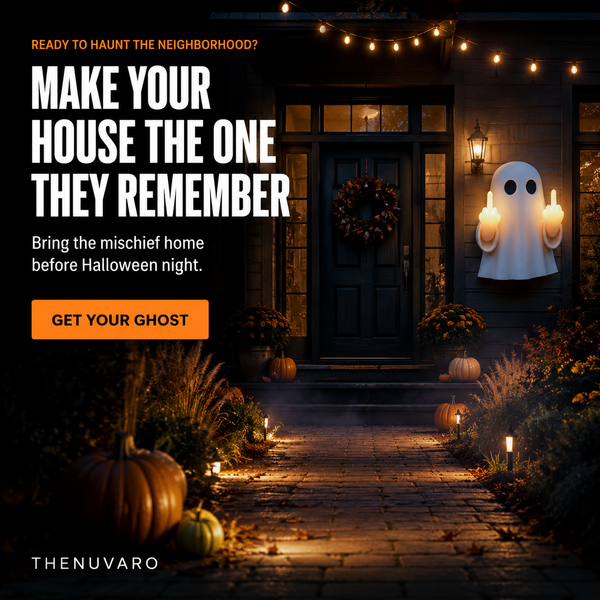 Light-Up Rude Ghost Wall Decor – Funny Halloween Porch Decoration