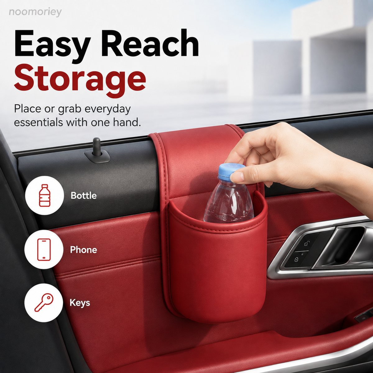🔥 Car Door Storage Pocket Organizer – Premium Leather, Dual-Layer & Easy-Reach Design