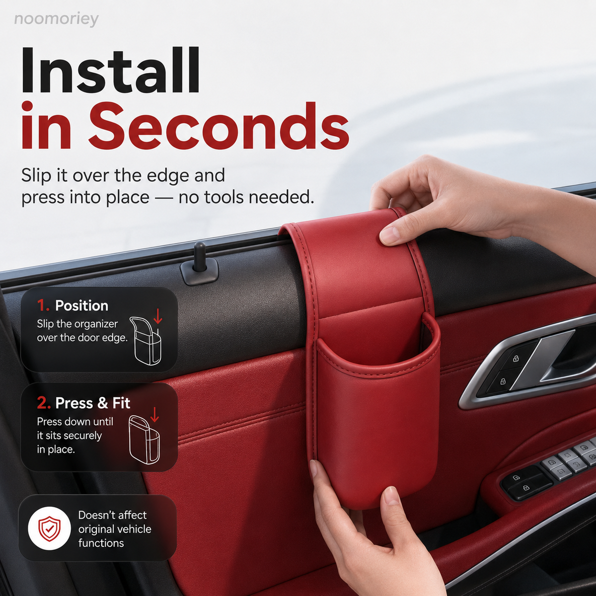 🔥 Car Door Storage Pocket Organizer – Premium Leather, Dual-Layer & Easy-Reach Design