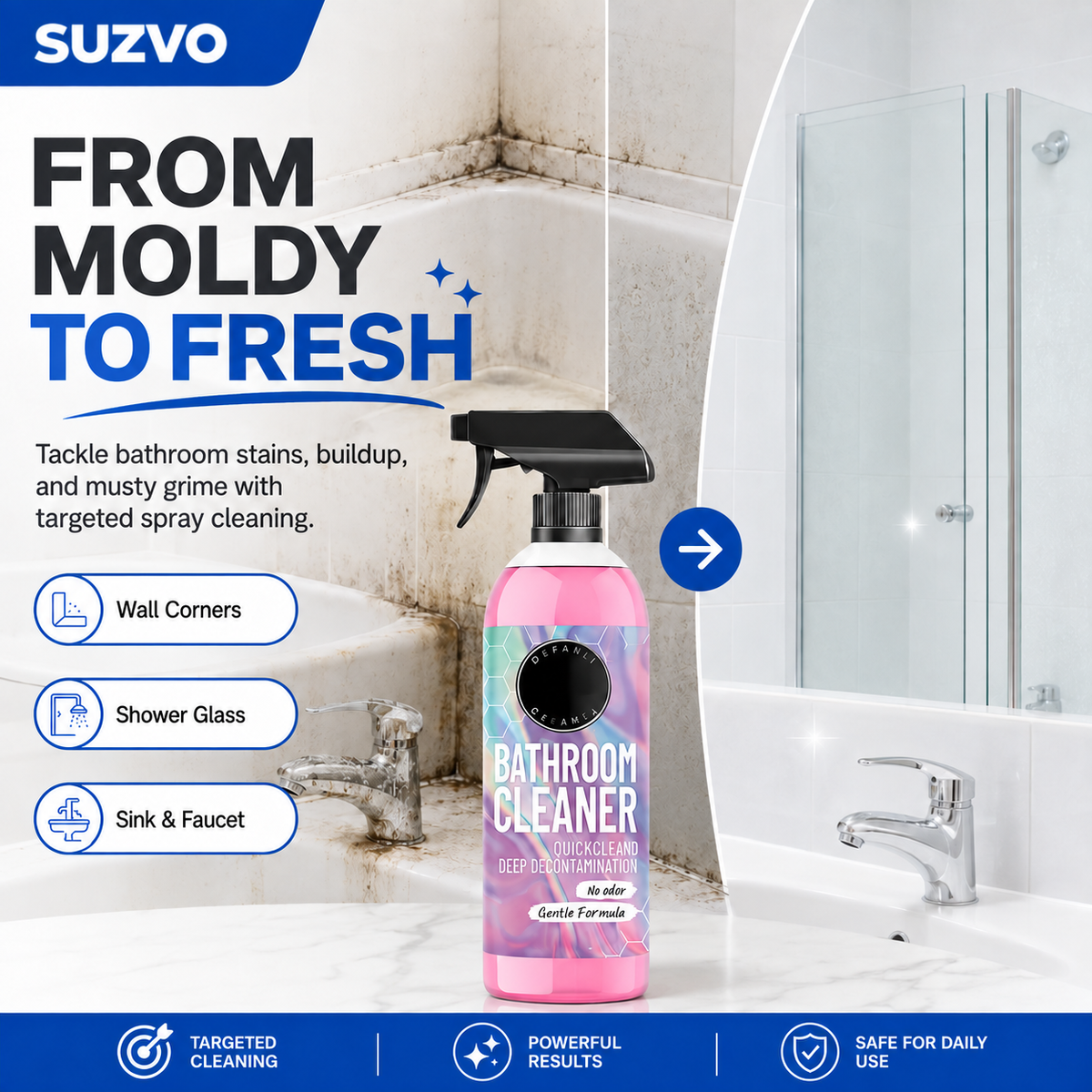 🥳2026 HOT SALE🥳💞50K+ SOLD! 🎁 🔥 50% OFF Bathroom Cleaner – Powerful Limescale, Mold & Grime Removal 🚿✨