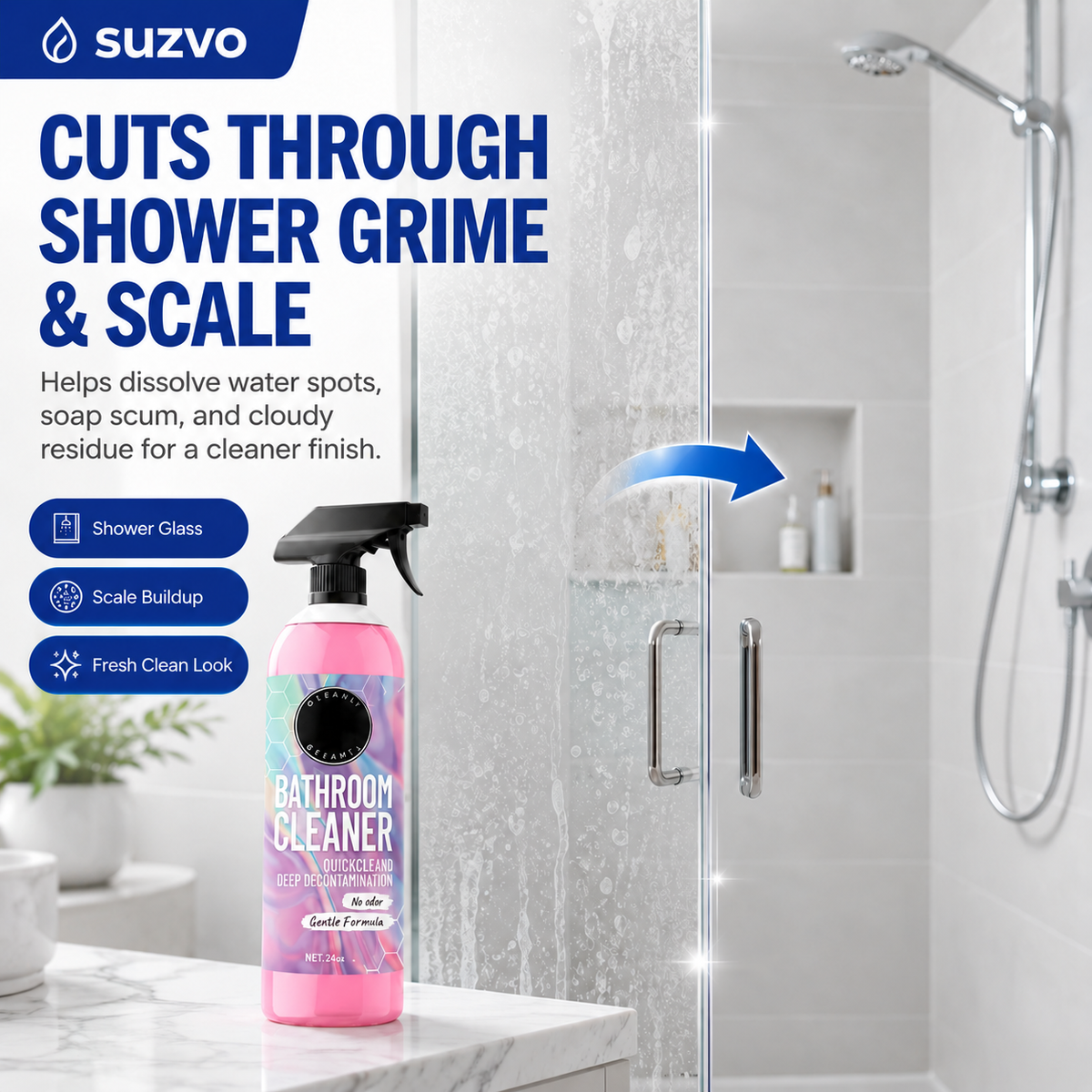 🥳2026 HOT SALE🥳💞50K+ SOLD! 🎁 🔥 50% OFF Bathroom Cleaner – Powerful Limescale, Mold & Grime Removal 🚿✨