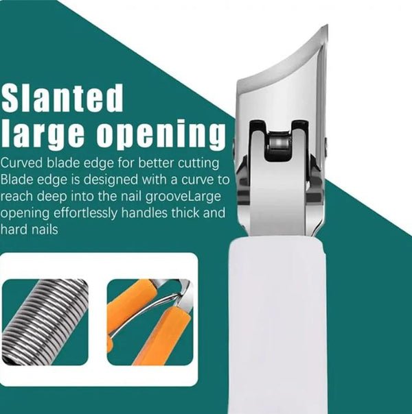 ✂️✨ Eagle Beak Wide Jaw Nail Clippers Set | Anti-Splash 25° Slanted Blade for Thick & Ingrown Toenails | Ultra-Sharp Stainless Steel Manicure & Pedicure Tool