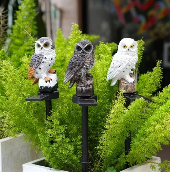 🔥Christmas Big Sale 50% OFF🔥Waterproof Solar Owl Light – LED Pathway Light for Lawn, Garden Decor & Can Scare Away Birds