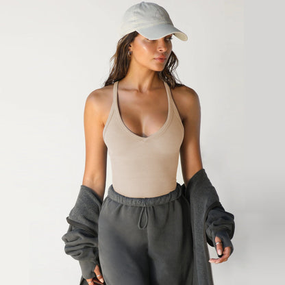 🔥V Neck Cotton Tank Tops With Shelf Bra