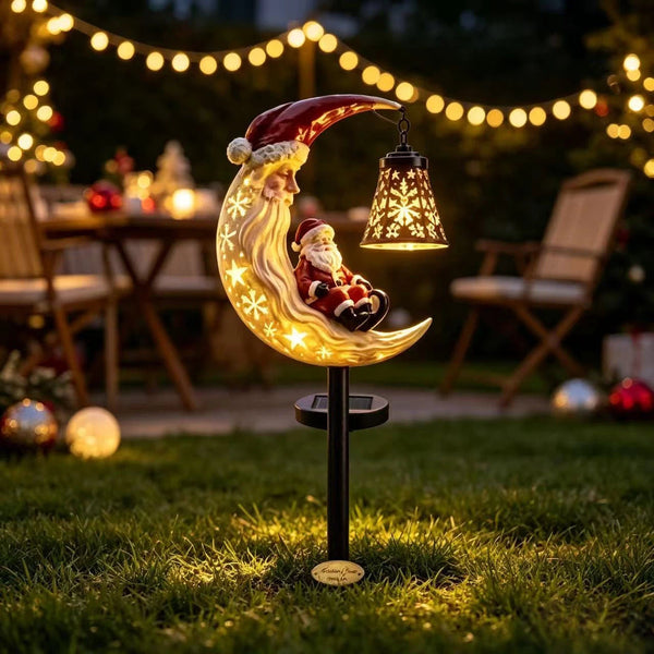 Christmas Moon Solar Garden Stake Light