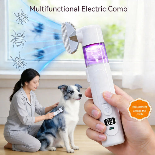 Electric Pet Flea Remover and Detangling Comb