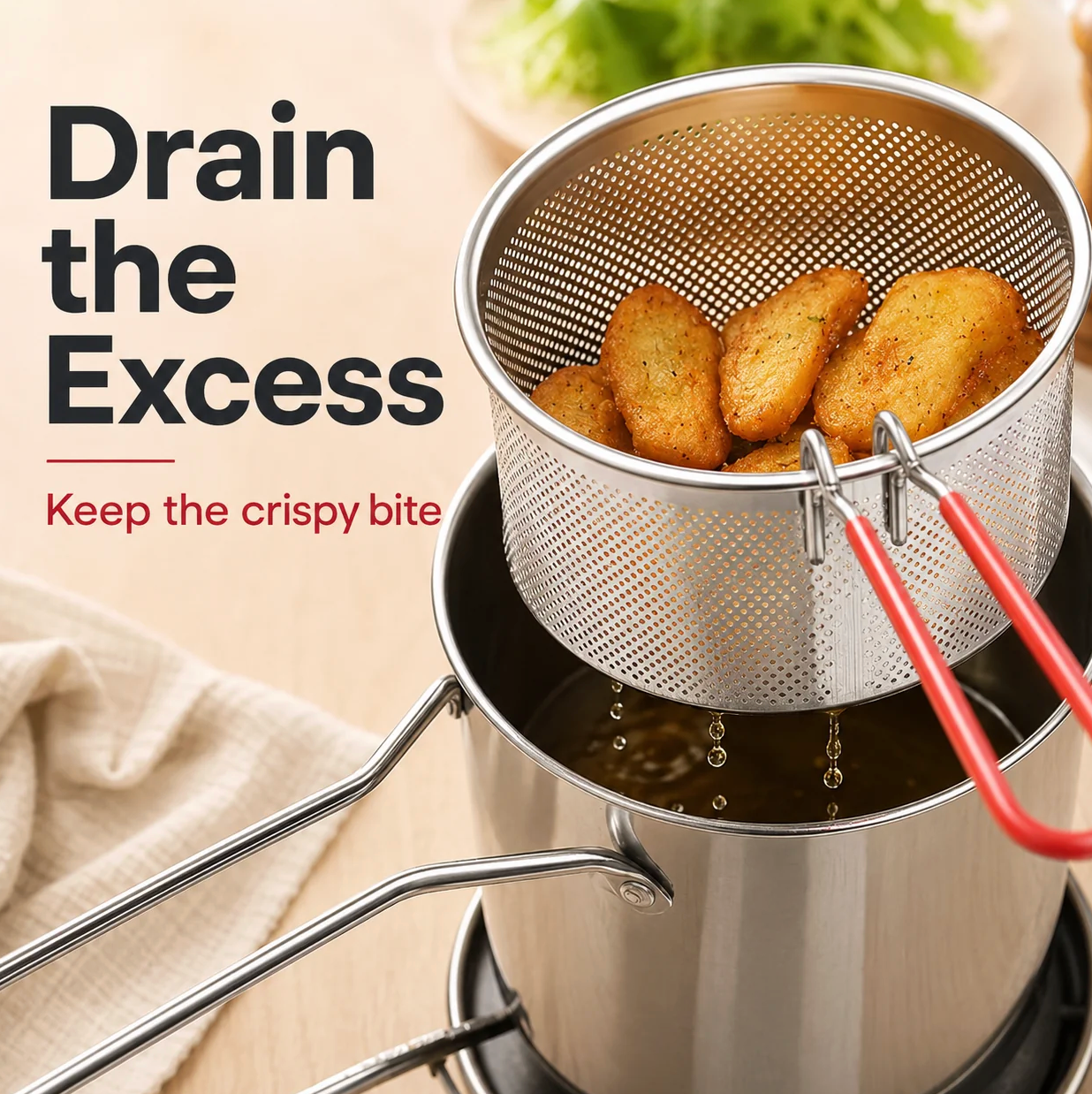 Stainless Steel Deep Fryer Set