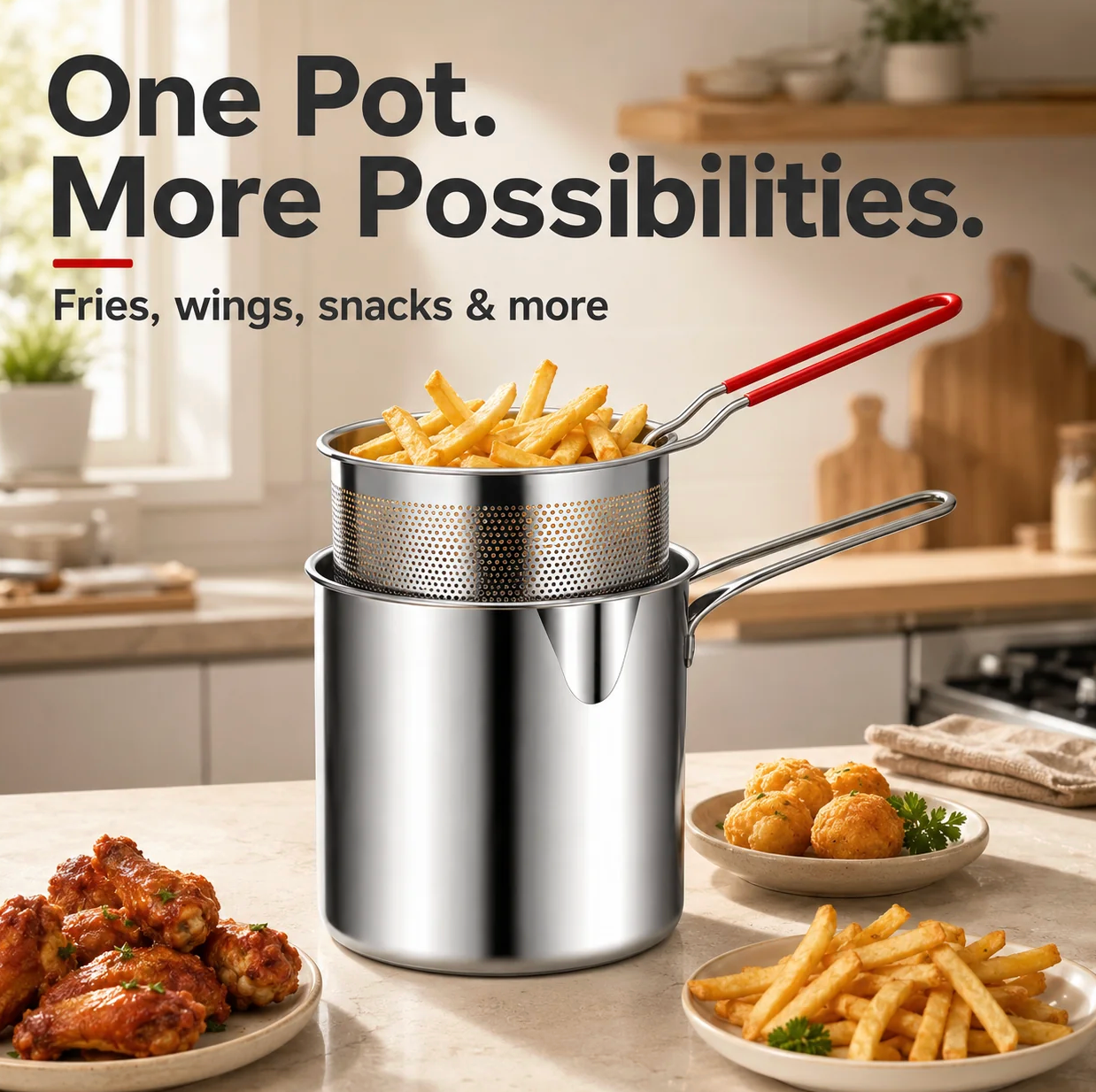 Stainless Steel Deep Fryer Set