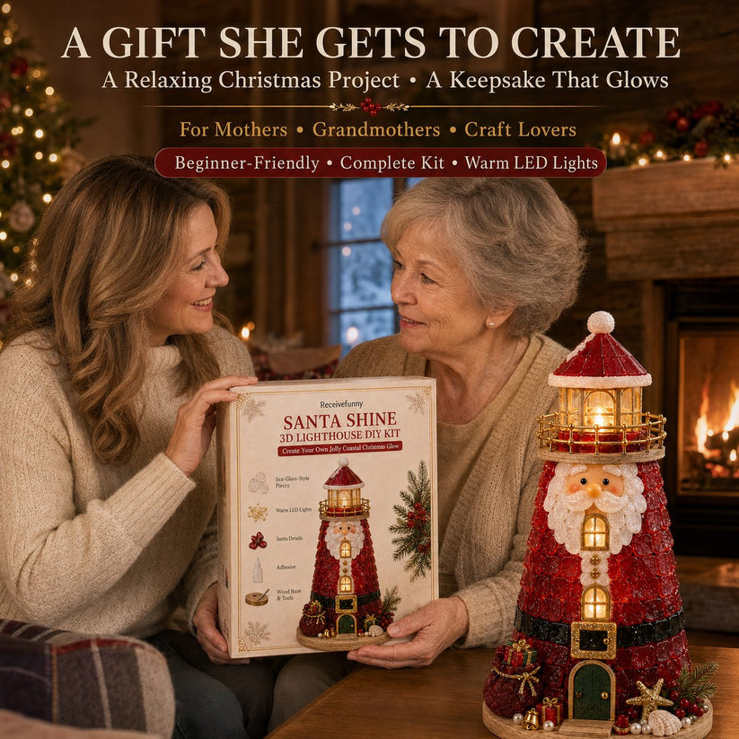 ✨Light‑Up Christmas Character Lighthouse | Complete DIY Craft Kit For Holiday Decor.