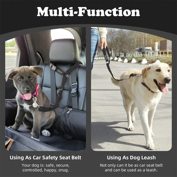 2-in-1 Dog Car Seat Belt& Walking Leash