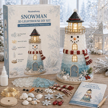✨Light‑Up Christmas Character Lighthouse | Complete DIY Craft Kit For Holiday Decor.