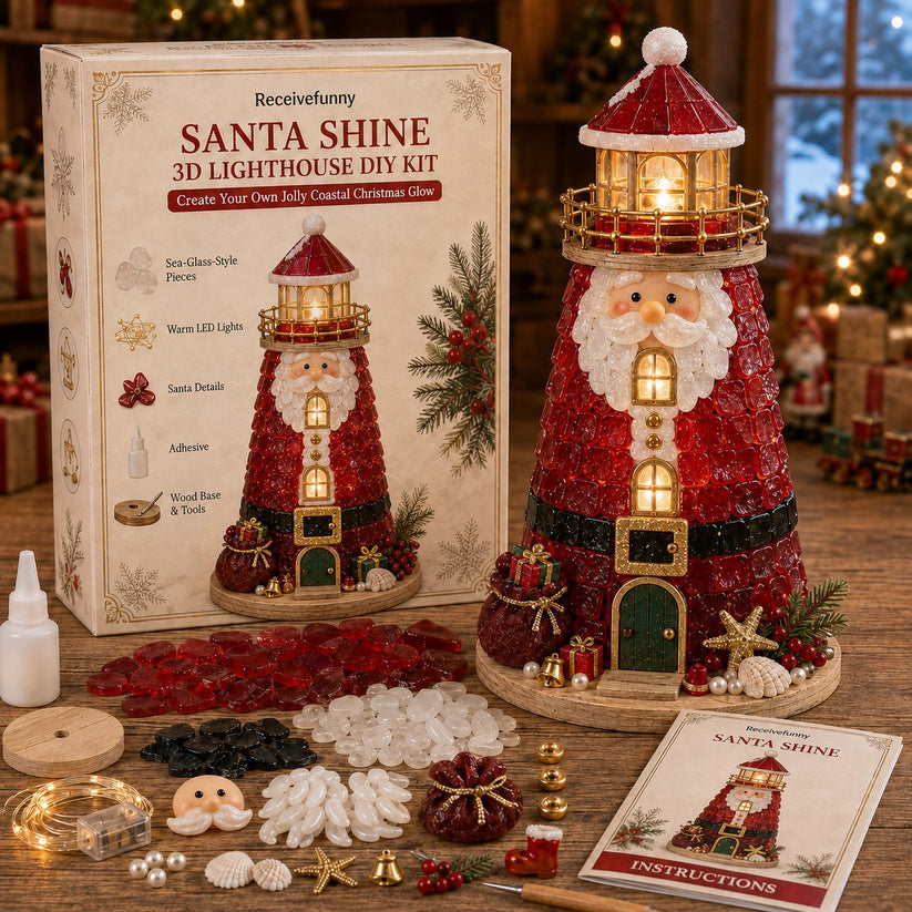 ✨Light‑Up Christmas Character Lighthouse | Complete DIY Craft Kit For Holiday Decor.