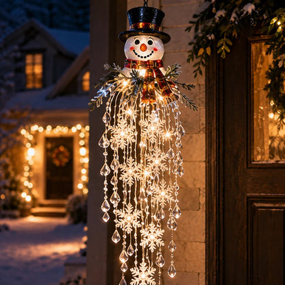 Crystal Cascade Christmas Light-Hanging LED Porch Decoration: Snowflake & Crystals✨❄️