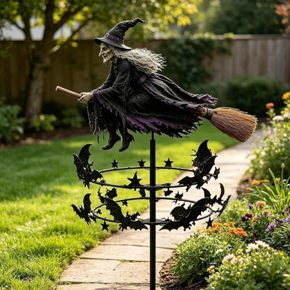Enchanted Witch Garden Wind Spinner – Where Witches Fly and Bats Dance