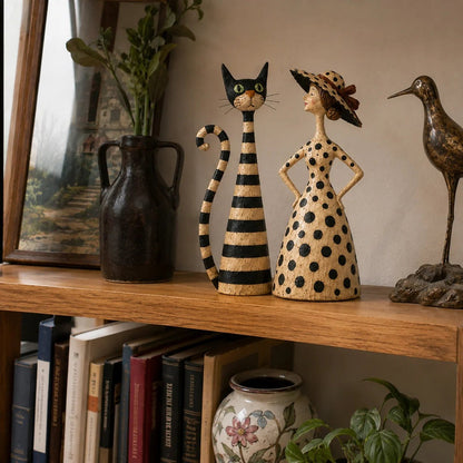 🔥Hot Sale 50% OFF🔥 - Vintage Cat & Lady Sculptures