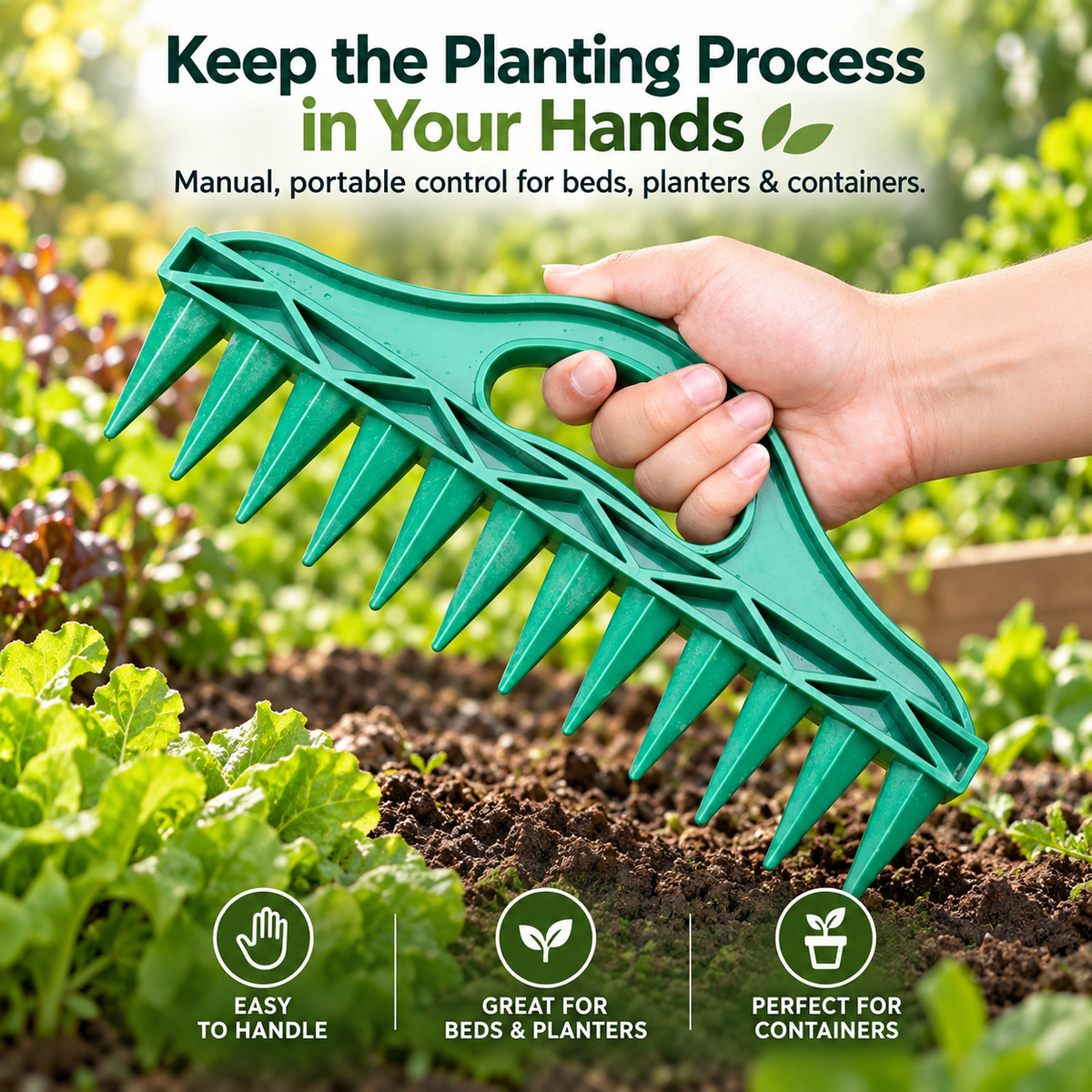 Garden Seed Sowing Tool Set, Handheld Planting Hole Punch Kit