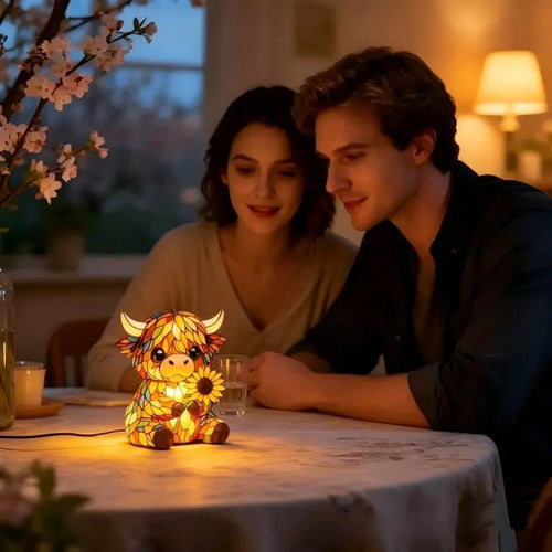 ✨ Creative Highland Cow LED Night Light,  Cute Decorative Lamp for Kids' Room & Living Area, Table Bedside Lamp, USB Powered Lamp