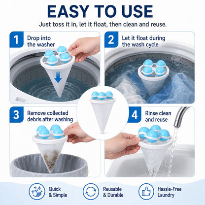 Floating Lint & Hair Catcher（3pcs）
