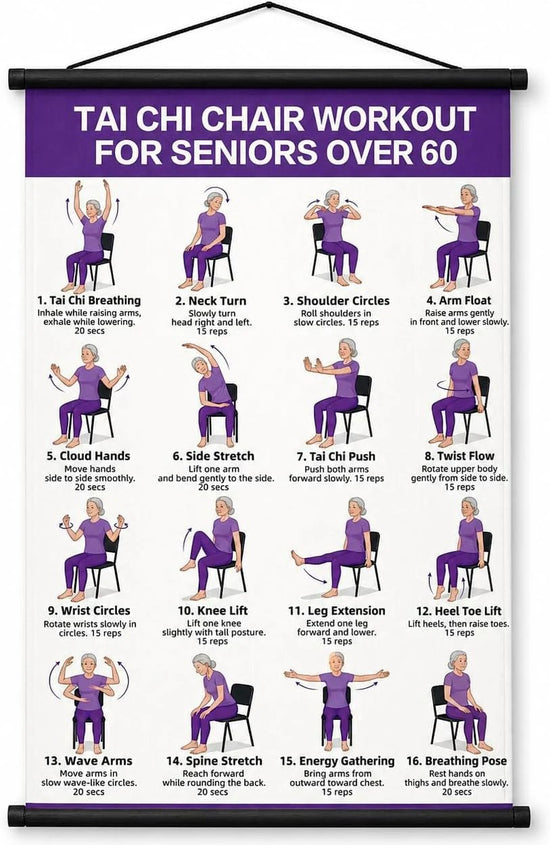 🔥Tai Chi Chair Workout Chart for Seniors