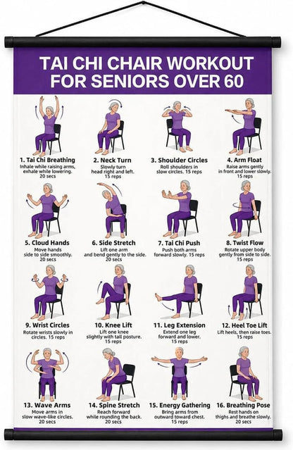 🔥Tai Chi Chair Workout Chart for Seniors