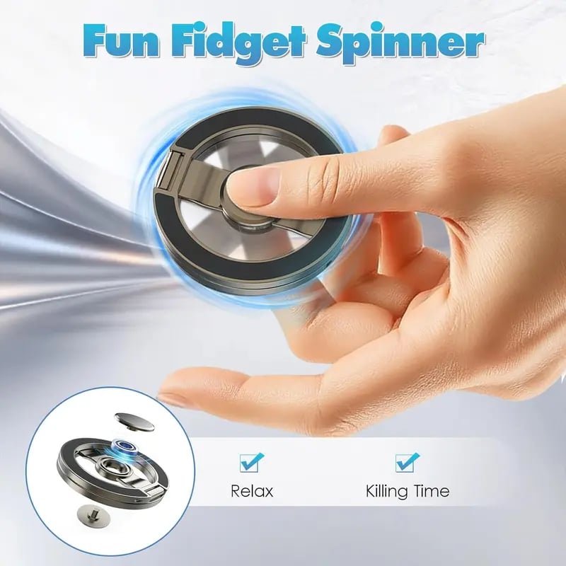 🧲 Magnetic Phone Stand & Fidget Spinner Combo | 2-in-1 MagSafe Holder