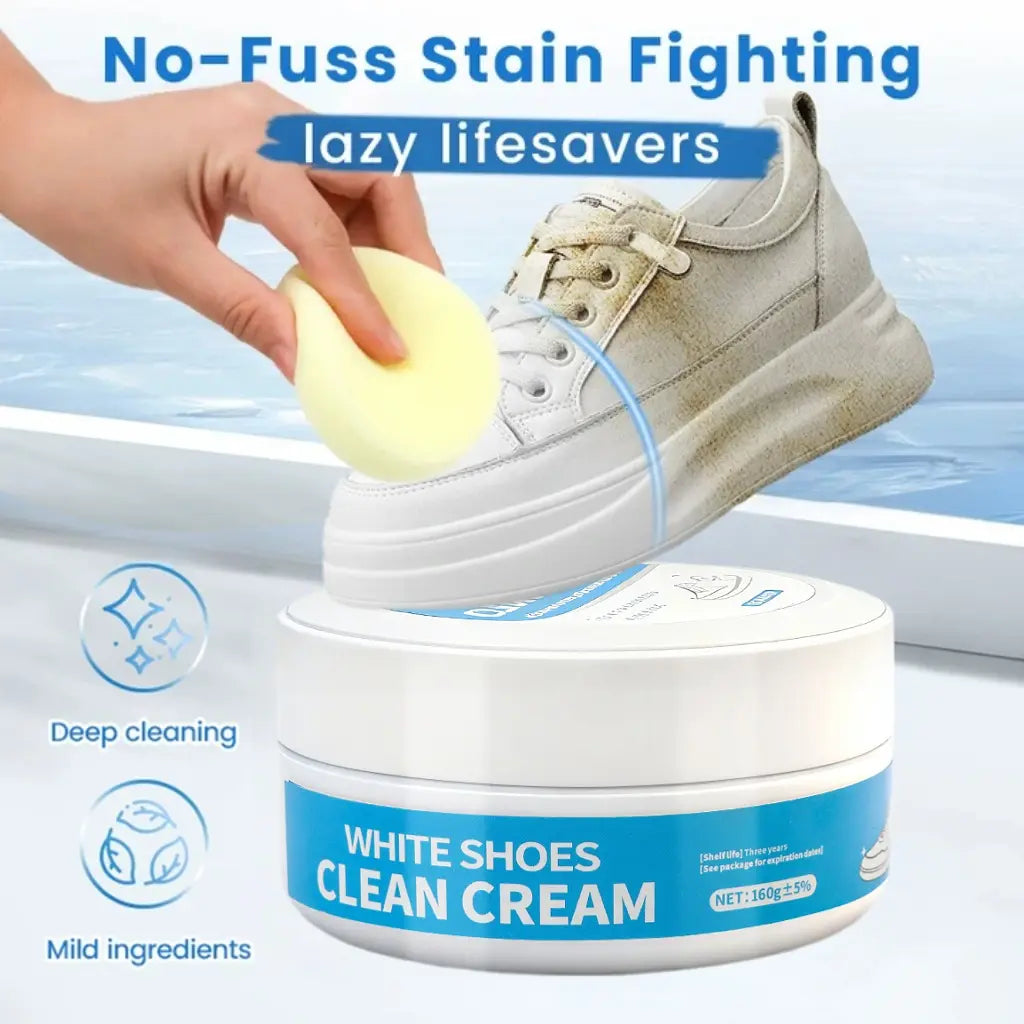White Shoe Cleaner Cream Multipurpose No-Wash Solid Cleaner