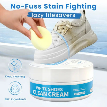 White Shoe Cleaner Cream Multipurpose No-Wash Solid Cleaner