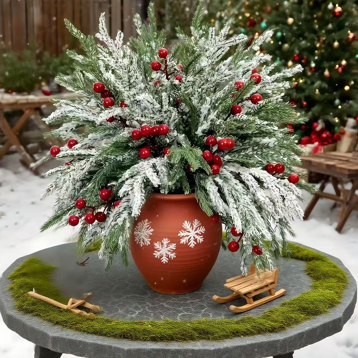 🎄2026 Christmas Sales🎅-Artificial Norfolk Pine Branches with Red Berries