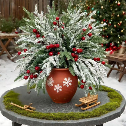🎄2026 Christmas Sales🎅-Artificial Norfolk Pine Branches with Red Berries
