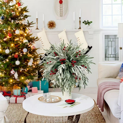 🎄2026 Christmas Sales🎅-Artificial Norfolk Pine Branches with Red Berries