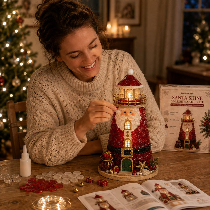✨Light‑Up Christmas Character Lighthouse | Complete DIY Craft Kit For Holiday Decor.