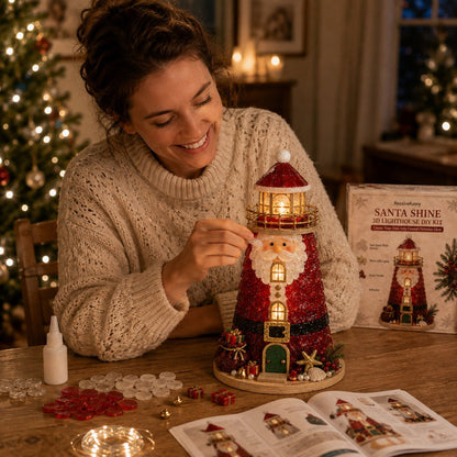 ✨Light‑Up Christmas Character Lighthouse | Complete DIY Craft Kit For Holiday Decor.