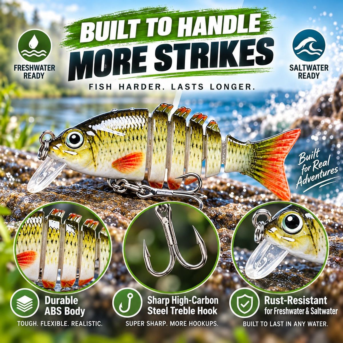 2'' Lifelike Fishing Lures for Freshwater and Saltwate
