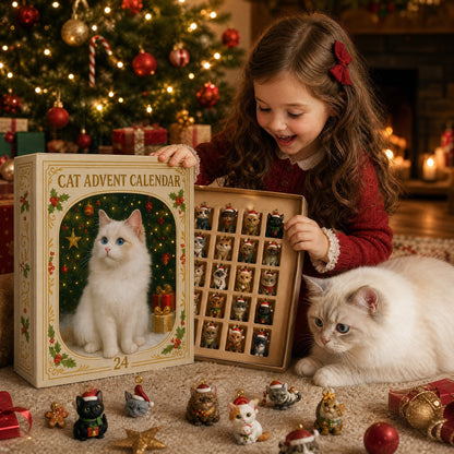 🔥 Last Day 49% Off🔥2026 Cat-Themed Christmas Advent Calendar – Christmas Tree Ornaments