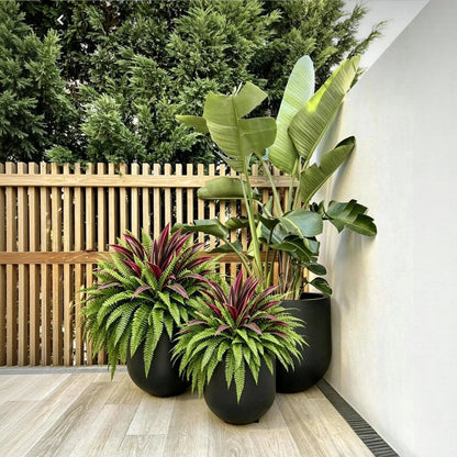 Lifelike Artificial Fern & Red Dracaena: UV-Resistant Outdoor Plant!
