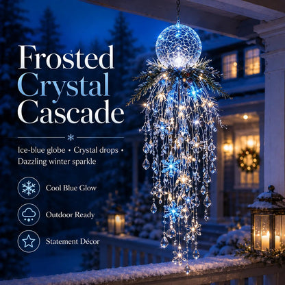 ❄️Crystal Cascade Christmas Light™ – Hanging Snowflake & Crystal LED Porch Décor ✨