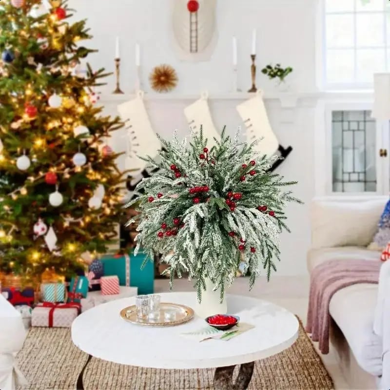 🎄2026 Christmas Sales🎅-Artificial Norfolk Pine Branches with Red Berries