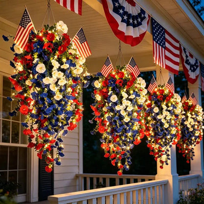 🔥250th US Independence Day🔥 - Eucalyptus Flower Artificial Fake Violet Flower Ground Stake