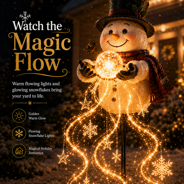 Snowman Magic Flowing Snowflake LED Christmas Garden Light