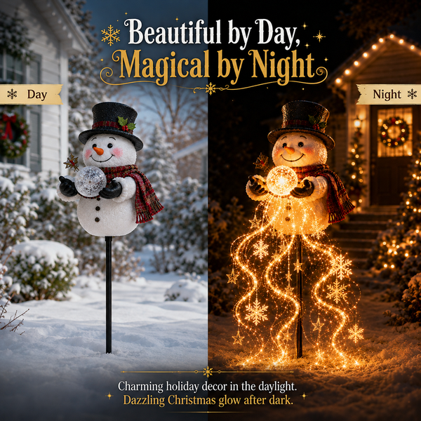 Snowman Magic Flowing Snowflake LED Christmas Garden Light