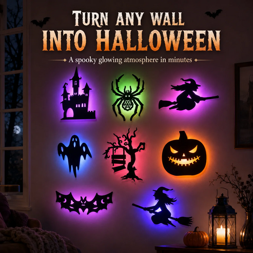 Halloween LED Silhouette Wall Stopers Battery Powerered