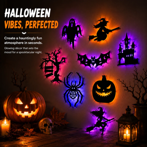 Halloween LED Silhouette Wall Stopers Battery Powerered