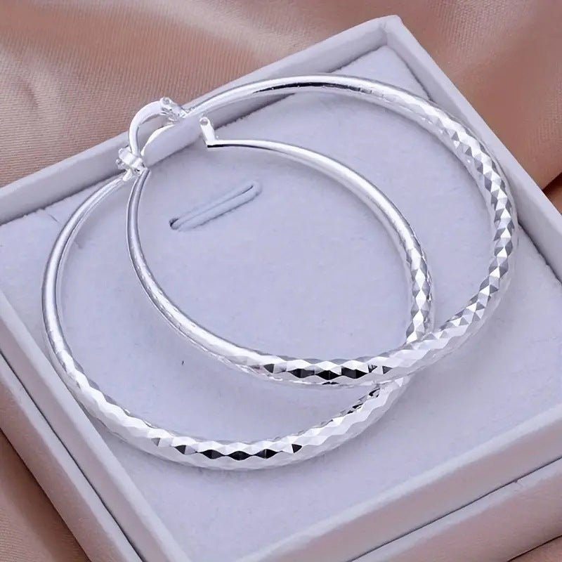 🎉BUY 1 GET 1 FREE(2 Pairs)🎁Diamond-Cut Hoop Earrings for Women – Elegant, Sparkling 💎