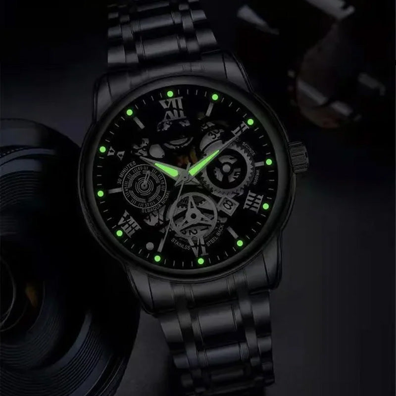 🔥Men's Waterproof Roman Skeleton Automatic Mechanical Watch